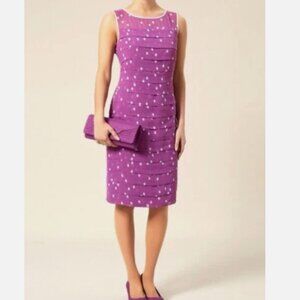 Jacques Vert  Size 14 Mother of The Bride Dress Layers Purple Spot Sleeveless